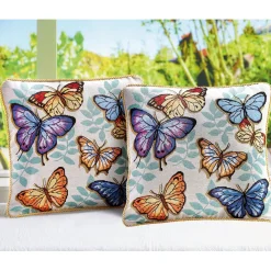 Best Tempsl 2 housses coussin papillons