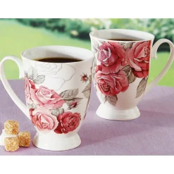 Outlet Tempsl 2 mugs motif roses