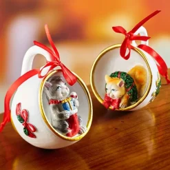 Outlet Tempsl 4 tasses décoration chatons Noël