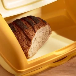 Tempsl Boîte à pain jaune avec planche