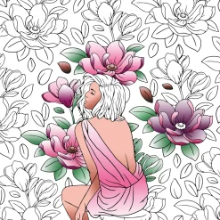 Outlet Tempsl Grands carrés d'art thérapie Femmes fleurs