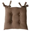 Tempsl Lot de 2 galettes de chaise carrées Marron