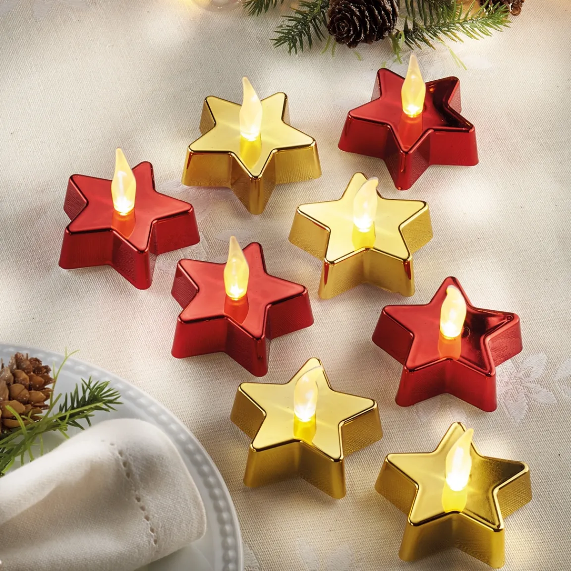 Tempsl Lot de 8 étoiles LED