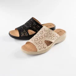 Online Tempsl Mules détails ajourés/strass noir