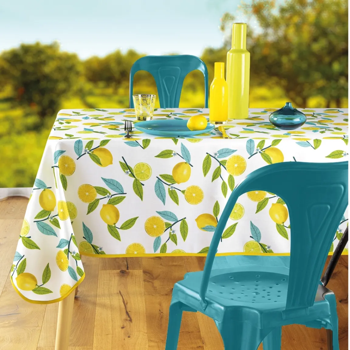 Hot Tempsl Nappe imprimée citron de Menton Rectangulaire