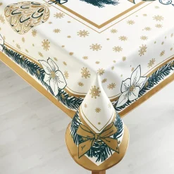 Clearance Tempsl Nappe Noël blanc et or