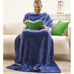 New Tempsl Plaid confort polaire bleu