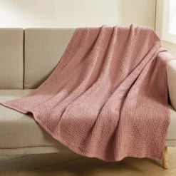 Best Tempsl Plaid gaufrette kaki ou rose