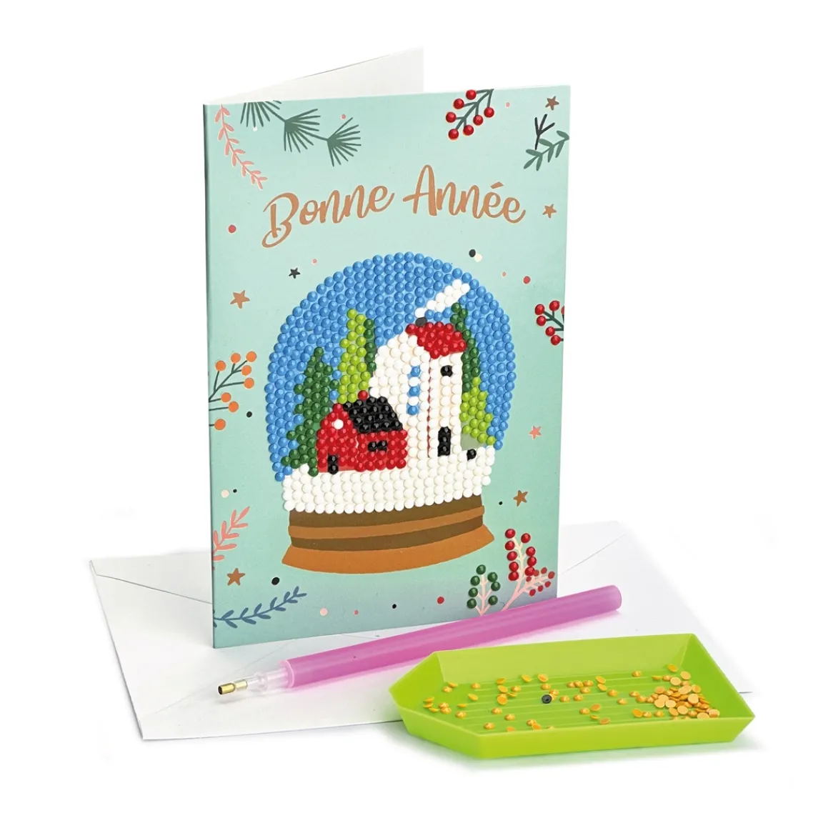 Outlet Tempsl Set de 4 cartes postales à diamanter Nouvel an