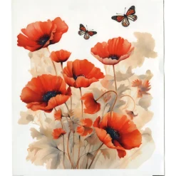 Best Tempsl Stickers de toilette coquelicots