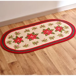 Outlet Tempsl Tapis ovale poinsettias